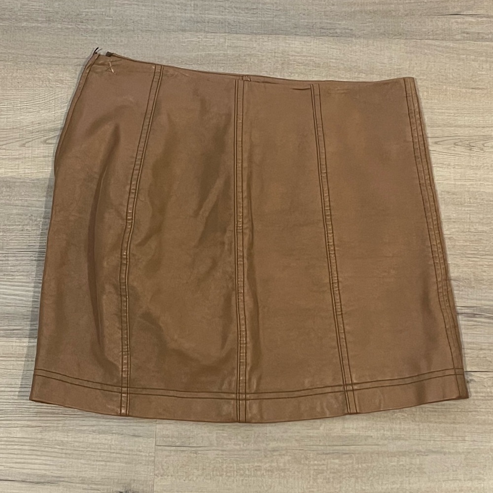 Free People Tan Pencil Skirt